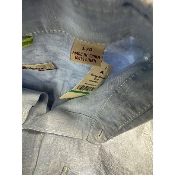 Tommy Bahama Easy Breezer 100% Linen LS Button Up Shirt Mens Large NEW $98 Blue - Picture 3 of 8